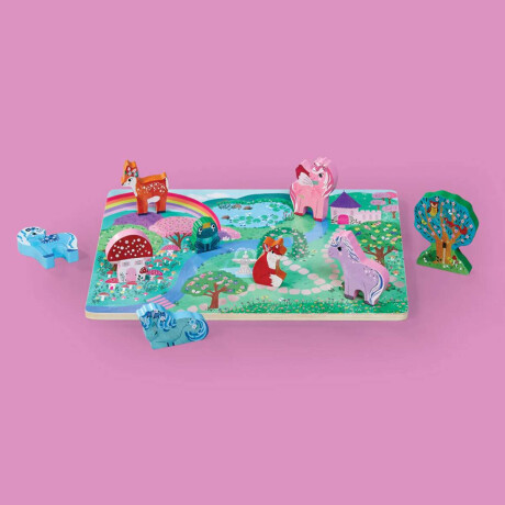 Puzzle Madera Crocodile Creek 16 Piezas con Base Unicornio