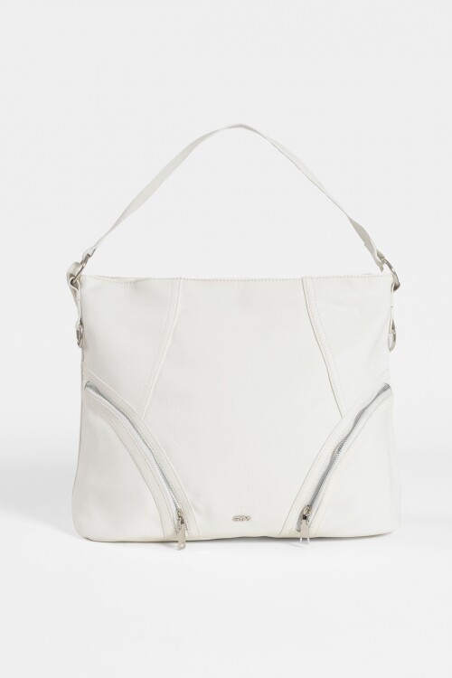 Cartera hobo cierres blanco