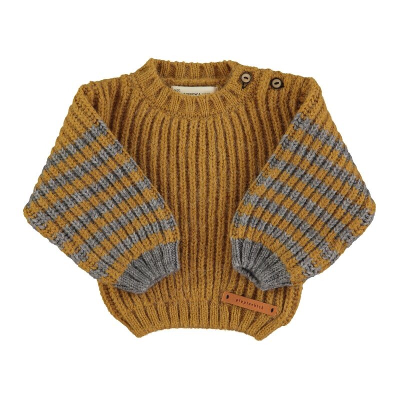 Buzo de punto camel y gris 12 meses PiuPiuchick Buzo De Punto Camel Y Gris 12 Meses Piupiuchick