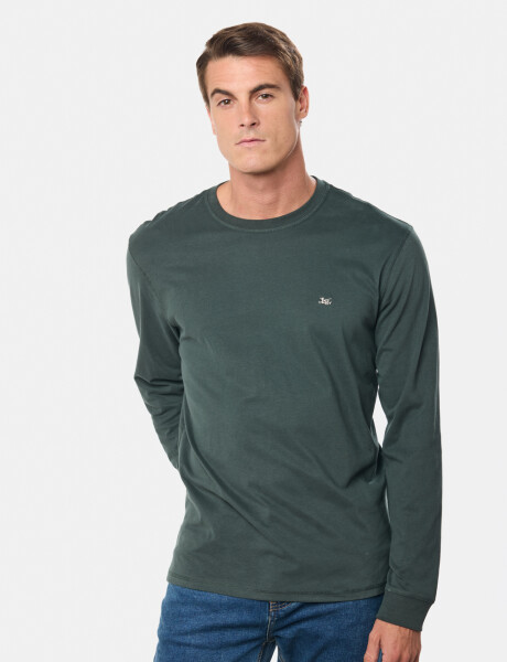 REMERA LISA DE ALGODÓN Verde Oscuro