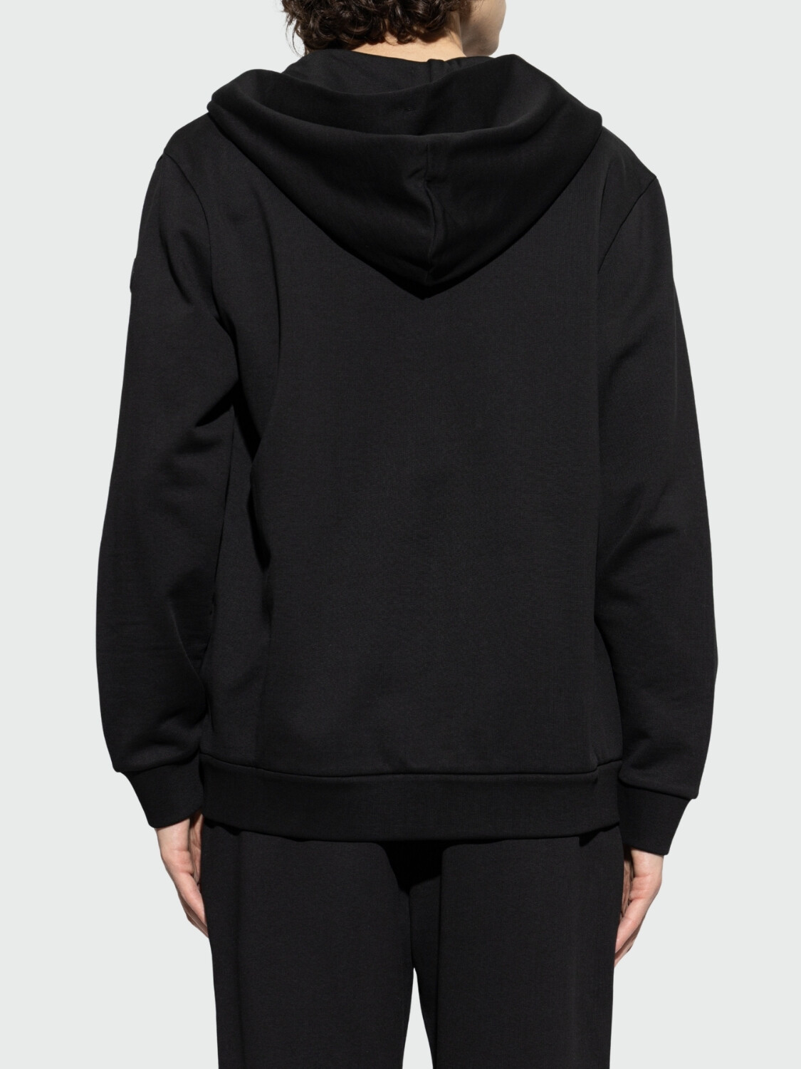 MONCLER - Campera de algodón suave con capucha Negro