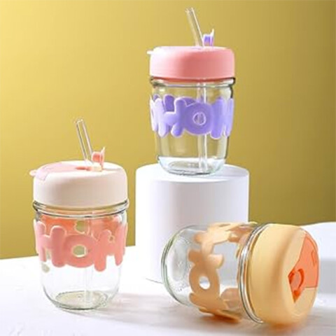 Vaso de vidrio HOHO con sorbito 350ml caja Vaso De Vidrio Hoho Con Sorbito 350ml Caja