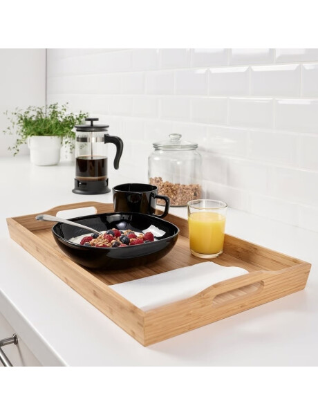 BANDEJA C/ASAS 52*32*H8CM BAMBOO BANDEJA C/ASAS 52*32*H8CM BAMBOO