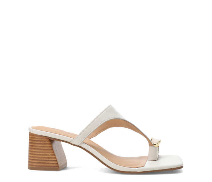 Sandalias de Mujer Bottero Taco Y Aplique Marfil