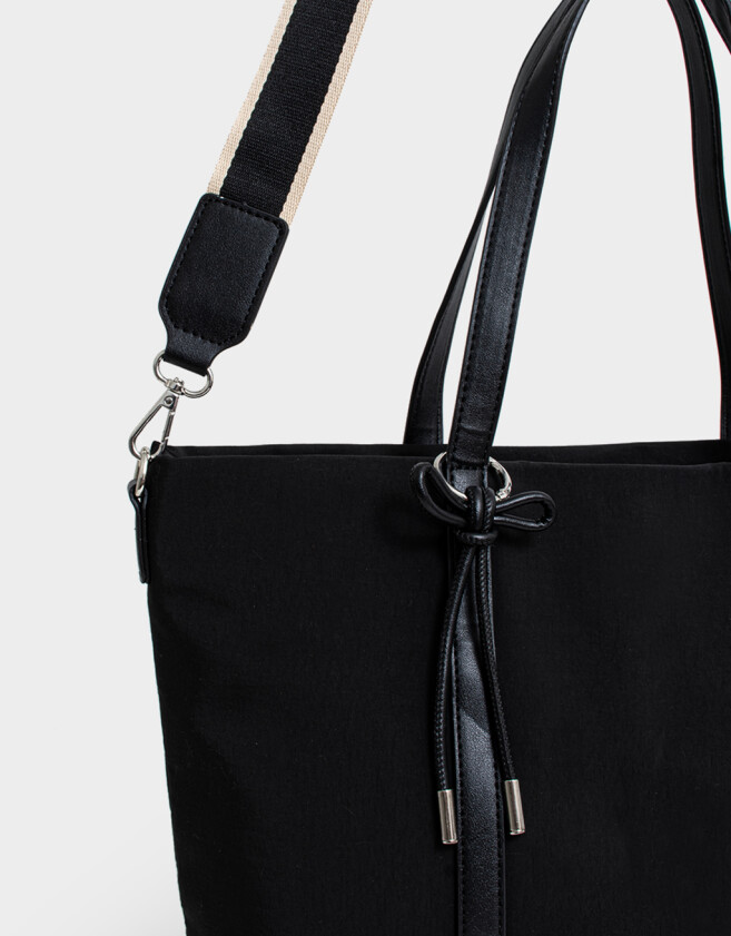 Shopper Clasico Cartera Shopper Con Correa - Negro