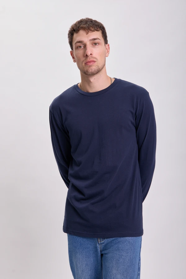 Remera manga larga básica Azul Marino
