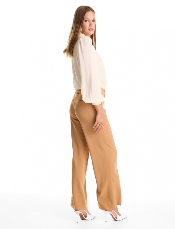 Pantalon Wide Leg BEIGE OSCURO