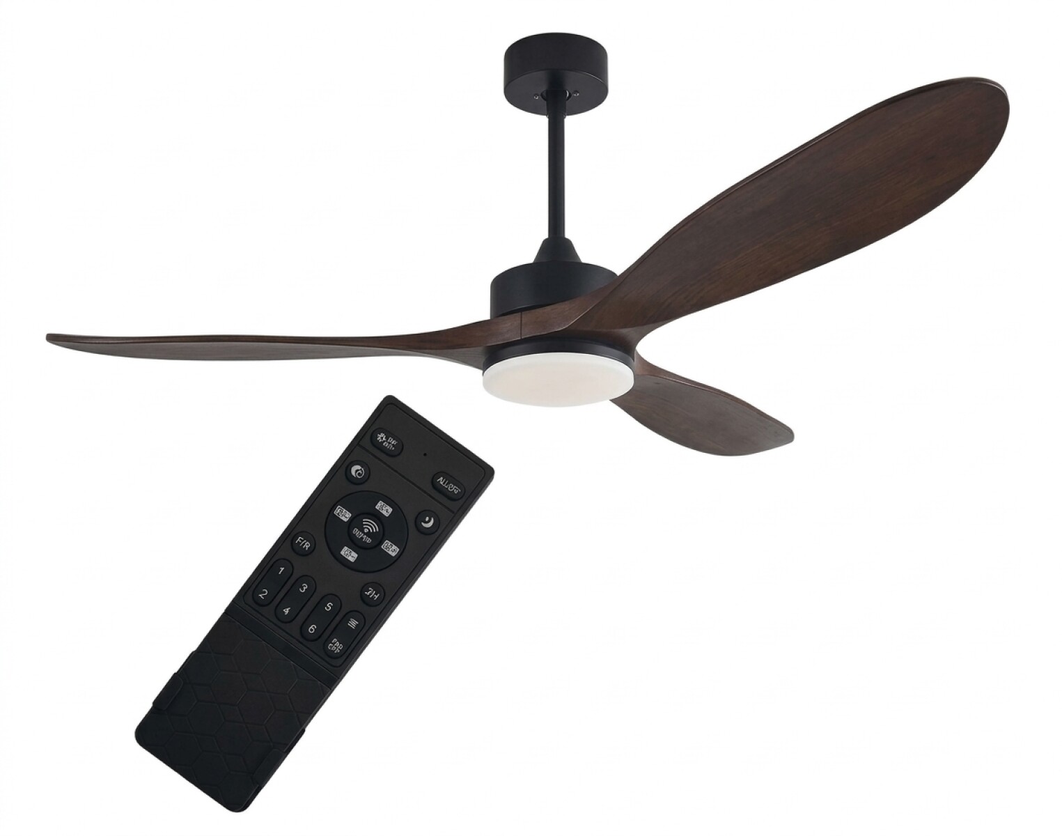 Ventilador De Techo Niza 3 Aspas Simil Madera Con Luz Led 