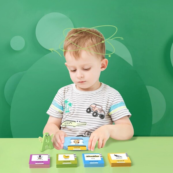 Tarjetas Interactivas Aprende Inglés Español Infantil Niños Variante Color Azul