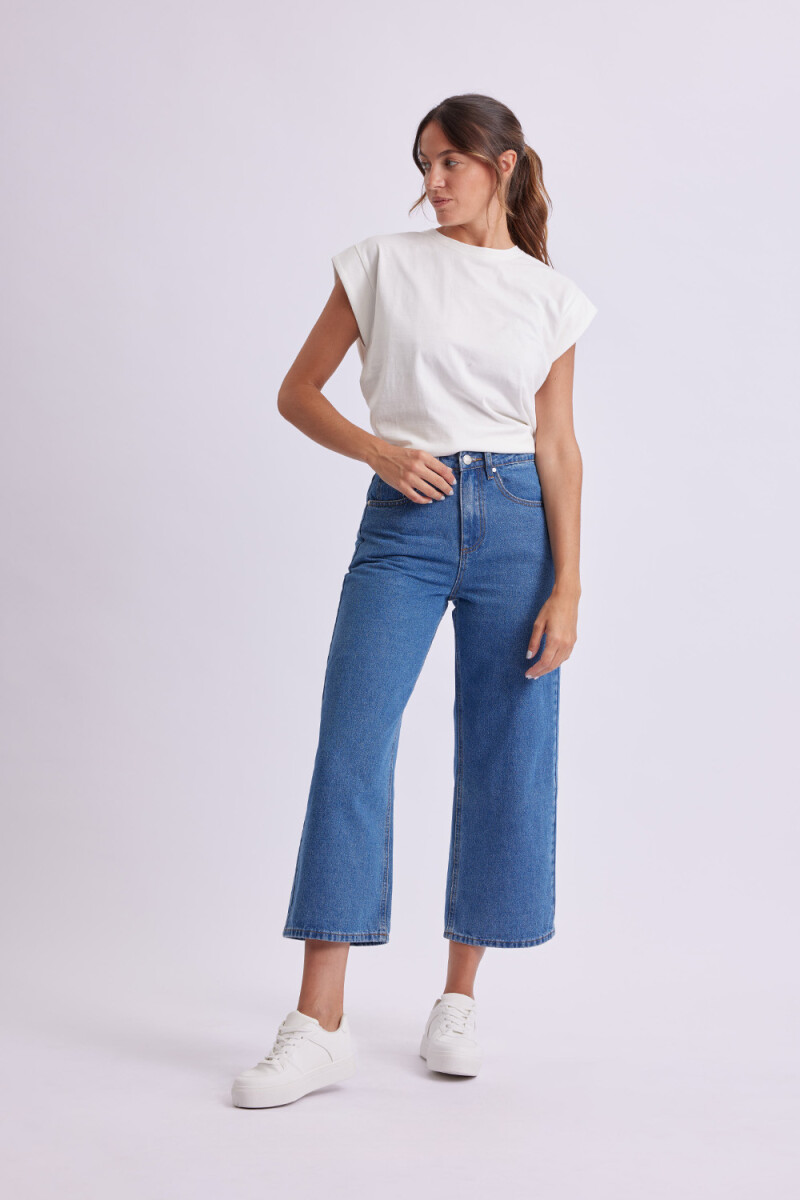 Pantalón de jean culotte - Azul medio 