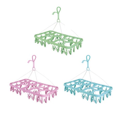 Mini Tendedero Mor Plegable 32 Palillos Amplio Verde