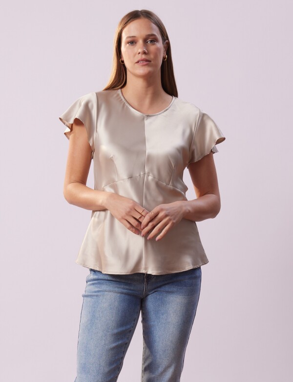 Blusa Satén BEIGE