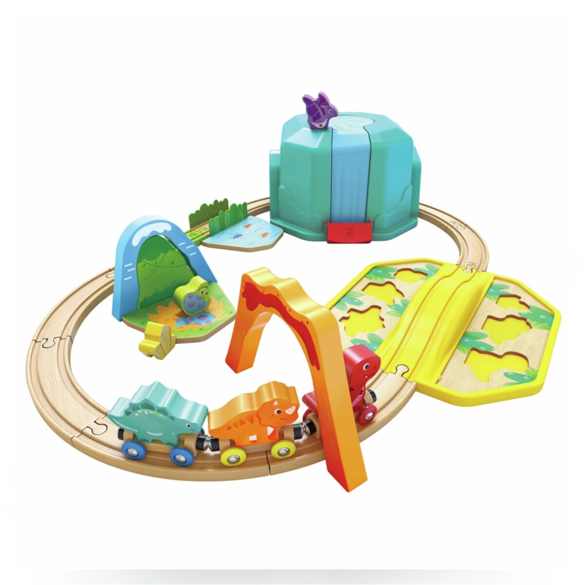 Pista tren dino balde HAPE 