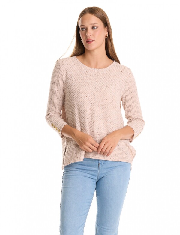 Buzo Ribs Det Btn BEIGE