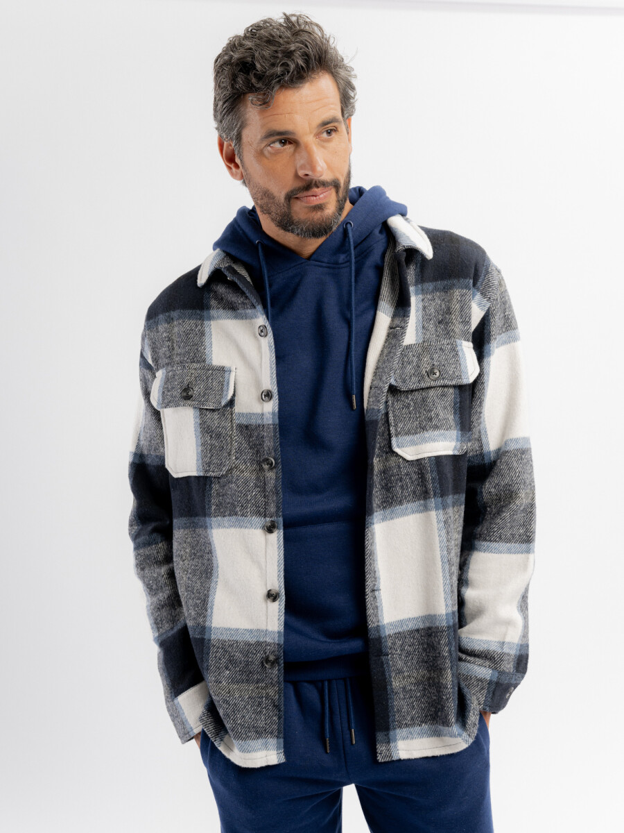 Sobrecamisa franela - azul 