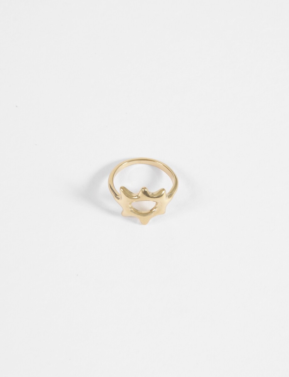 Anillo estrella hueco acero - dorado 