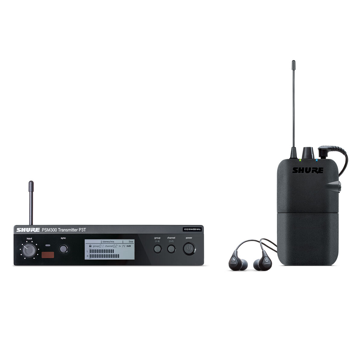 Sistema De Monitoreo In Ear Shure P3tr112grg20 P3t+p3r+se112 
