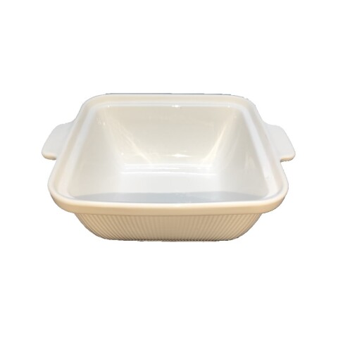 OUTLET Fuente rectangular c/tapa y asas Porcelana Blanco -21 Unica