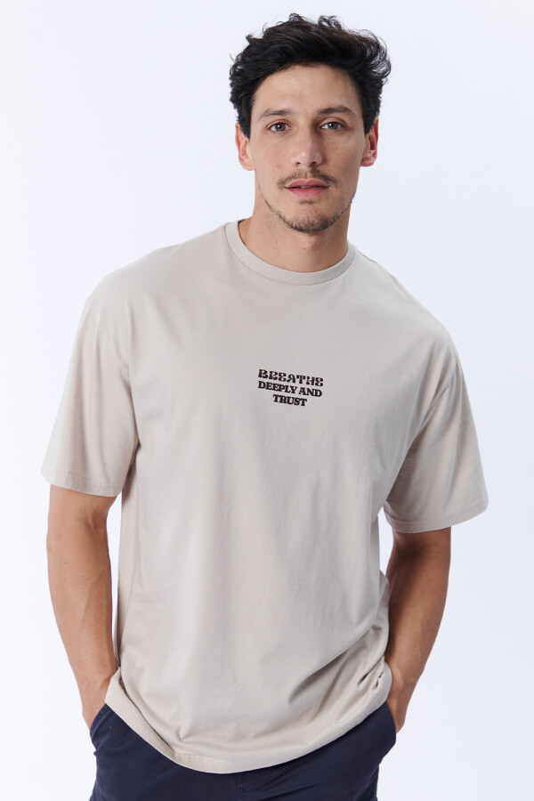 Camisetas de Hombre Color Beige BAS Basic Simple