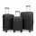 Set 3 Valijas Rígidas Candado Ruedas 360° Cierre Expandible Negro