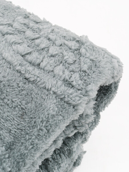 PIE DE CAMA FLANNEL DAMERO VERDE (V)