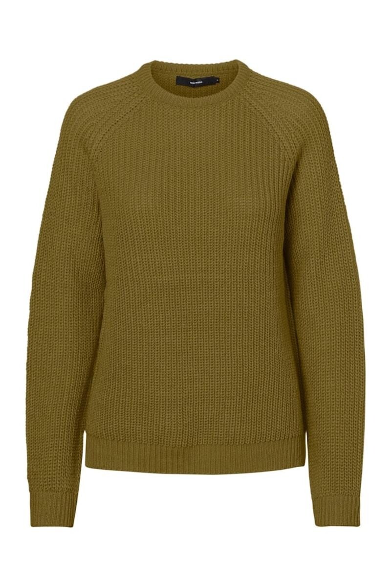 Sweater Tejido Lena Manga Larga Y Cuello A La Base Fir Green