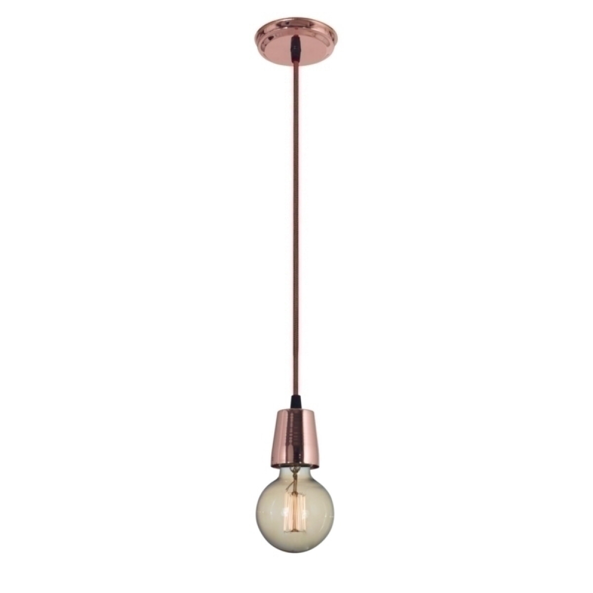 Lámpara colgante portalámparas cobre, cable textil - JU0330 