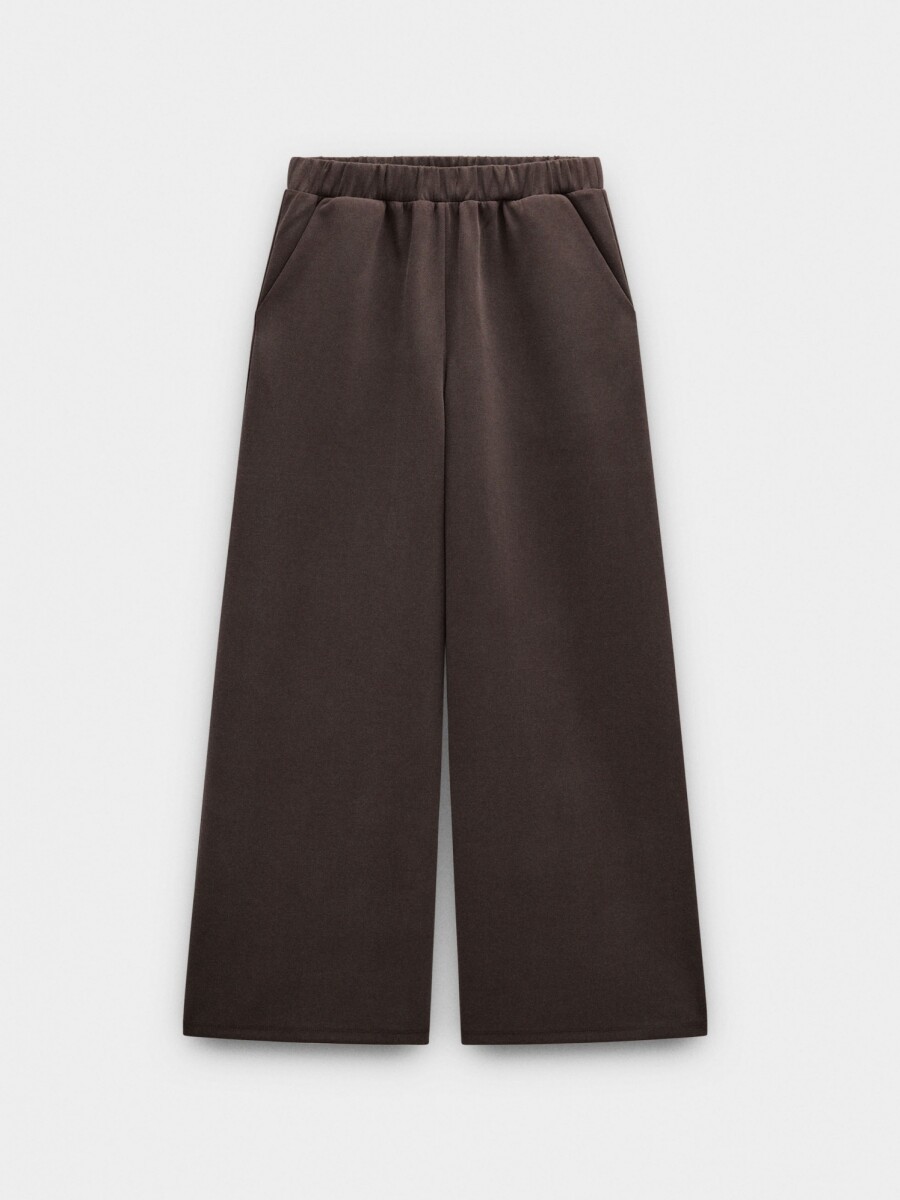 Pantalón Reto Con Cintura Elástica marron
