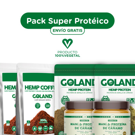 PACK SUPER PROTEICO | 2 Hemp Coffee 200G + 2 Hemp Protein 250G + 2 Cremas de Maní con Proteína 190G | ENVÍO GRATIS PACK SUPER PROTEICO | 2 Hemp Coffee 200G + 2 Hemp Protein 250G + 2 Cremas de Maní con Proteína 190G | ENVÍO GRATIS