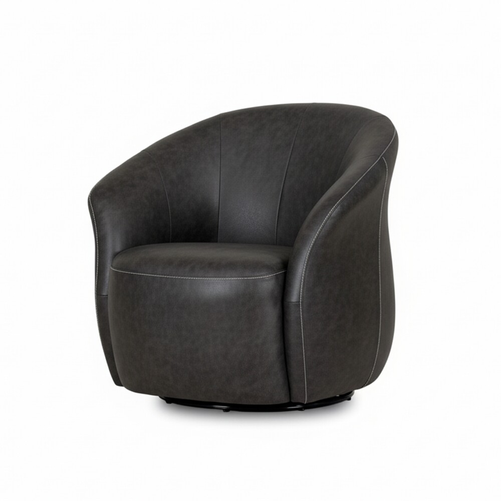 Butaca Giratoria 1 Cuerpo Air Vintage - 100% Cuero Charcoal