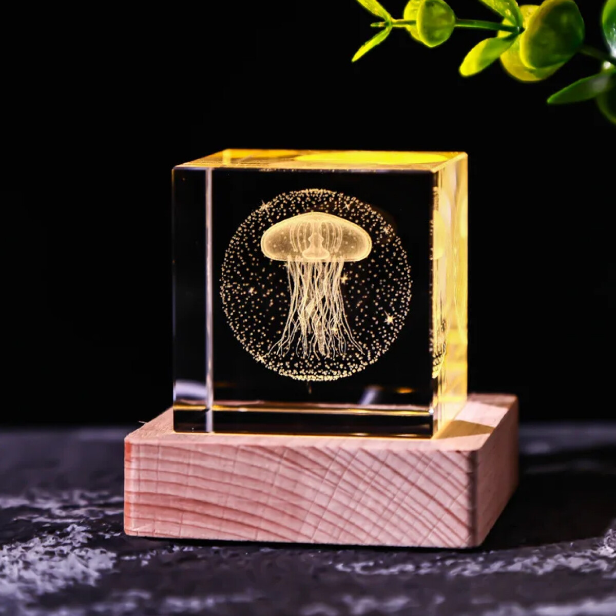 Lampara veladora con cuadrado de 5 cm de vidrio - Medusa 