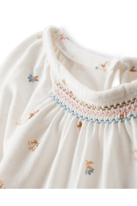 Body de algodón, diseño floral Sin color