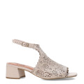 Sandalias de Mujer Bottero Cuero Calado Beige