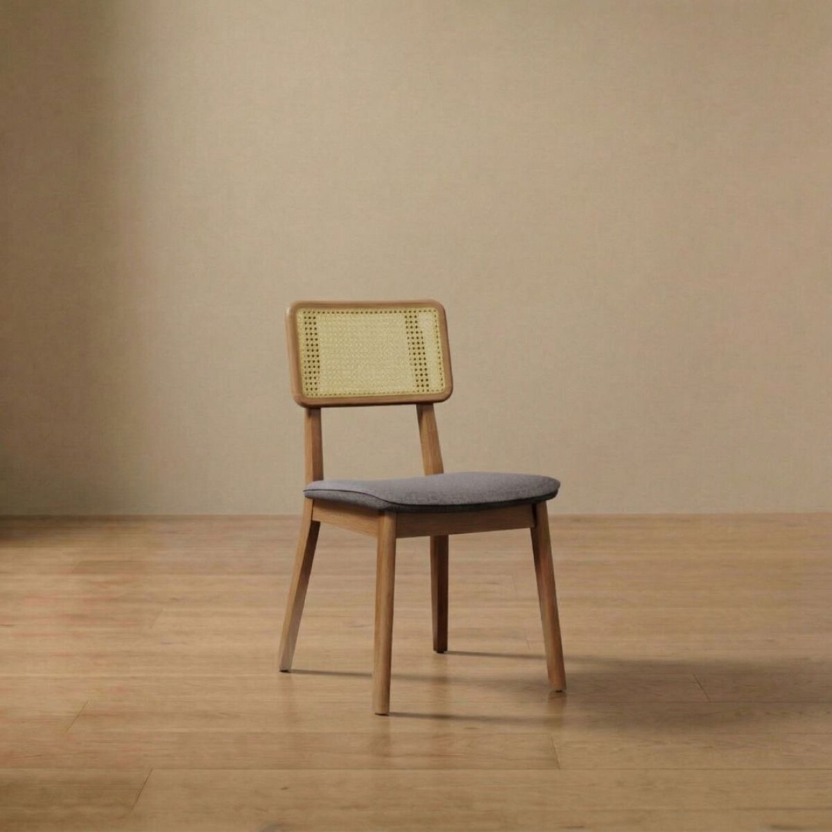 Silla de Comedor Classic - Línea Manhattan - Tela Lino Gris/Natural 