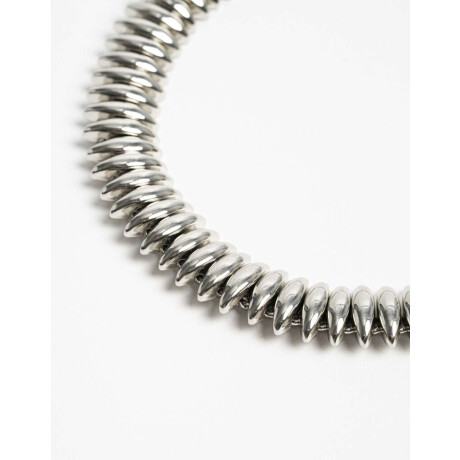 Collar Corto Metal Gotas Plateado rodio