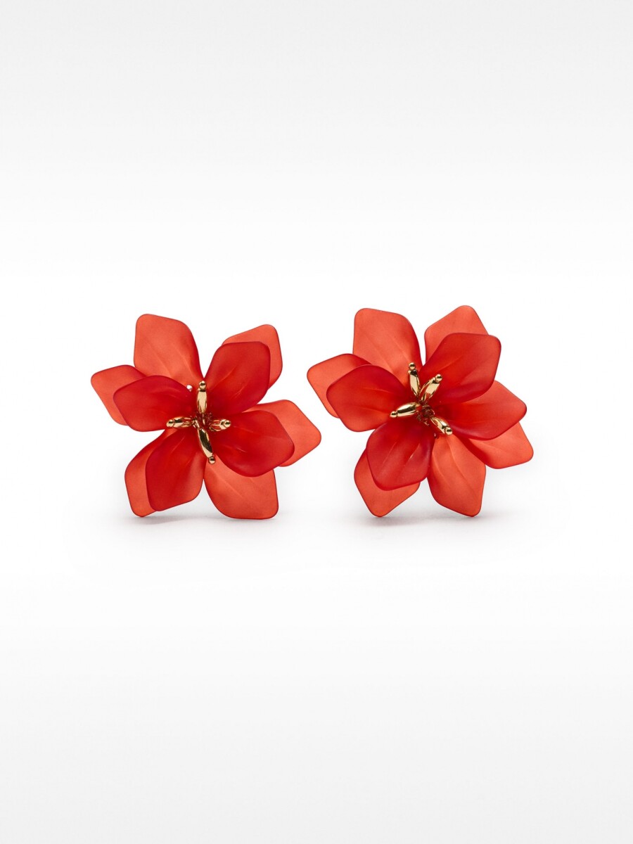 Pendientes Maxi De Flor rojo