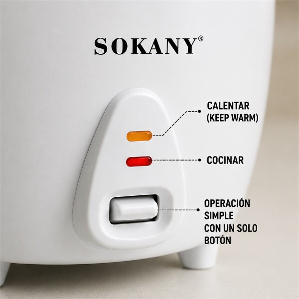 Olla Arrocera Eléctrica Sokany 1.8 L 700W con Keep Warm Blanco 1