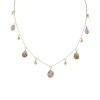 Conjunto Luxy-Plata rodinada con micra de oro 18k - Piedra Turmalinas-CJ2009 conpiedra