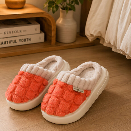 Pantufla de Felpa Super Abrigadas Antideslizante Unisex Salmón