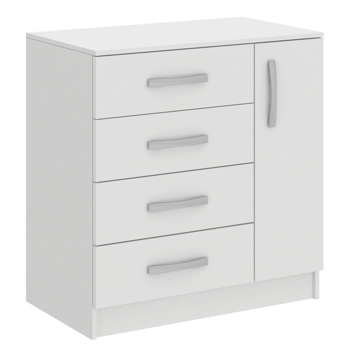 Comoda Cajonera para Dormitorio de 4 Cajones 1 Puerta - FE - Blanco 