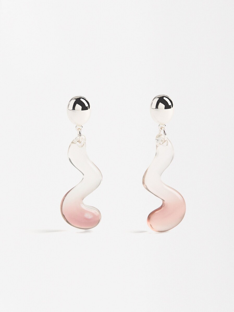 Pendientes De Onda Bicolor - marron 