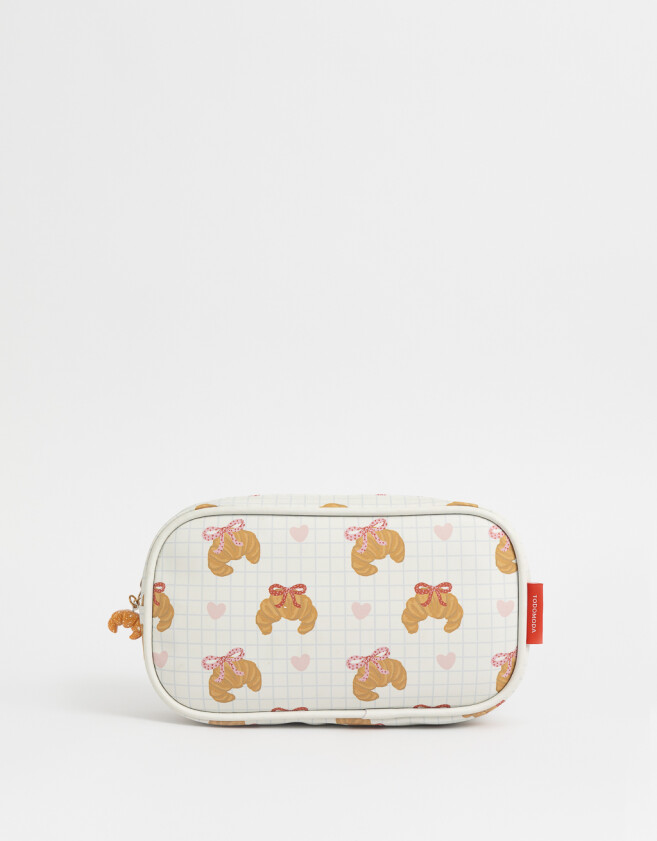 Cartucheras Foodie Cartuchera Estampada Croissant - Rosa Claro