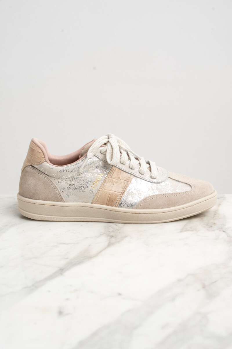 Zapatilla Cuero Gastado - Nácar 