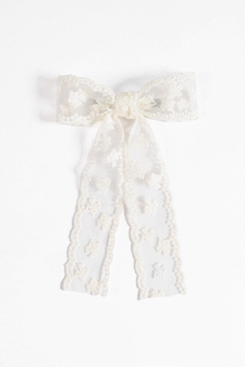 Broche moña lace crudo