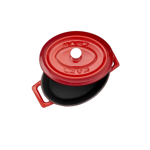 Cacerola Ovalada 10CM Roja Lavacast