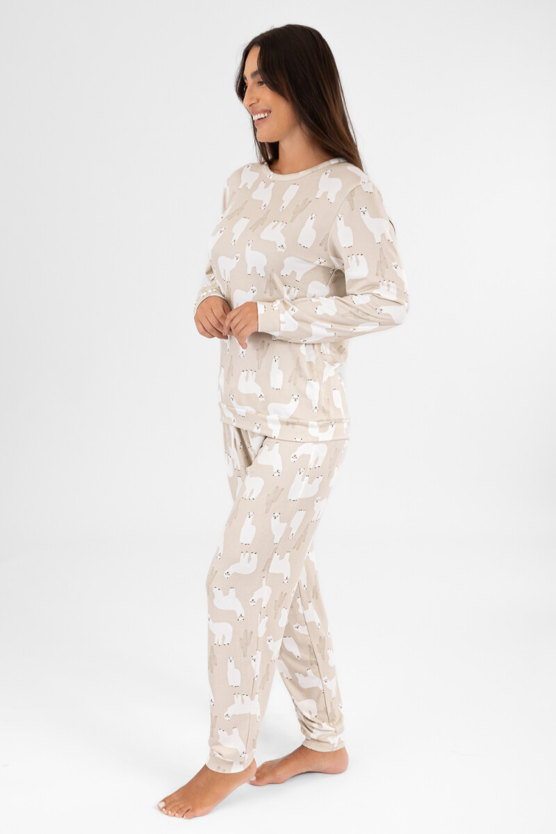 Pijama llama pattern Beige
