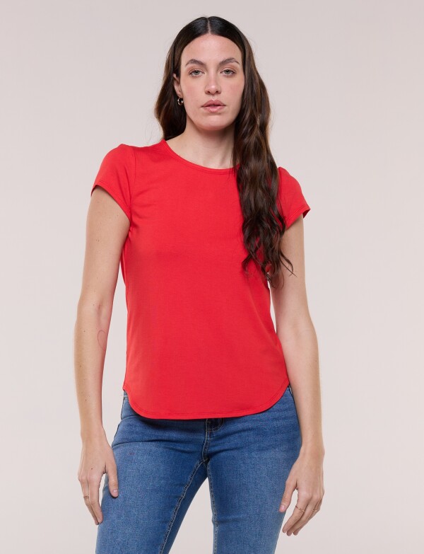 Remera Modal Manga Corta ROJO