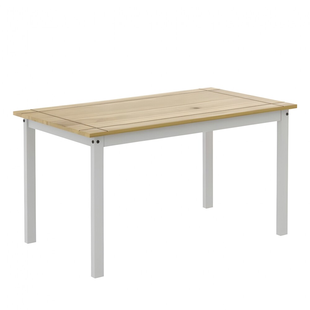 Juego de comedor 4 sillas - Madera maciza - Cruceta Blanco