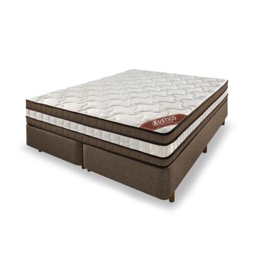Conjunto Sommier Queen- Rustico - Espuma D80 Conjunto Sommier Queen- Rustico - Espuma D80