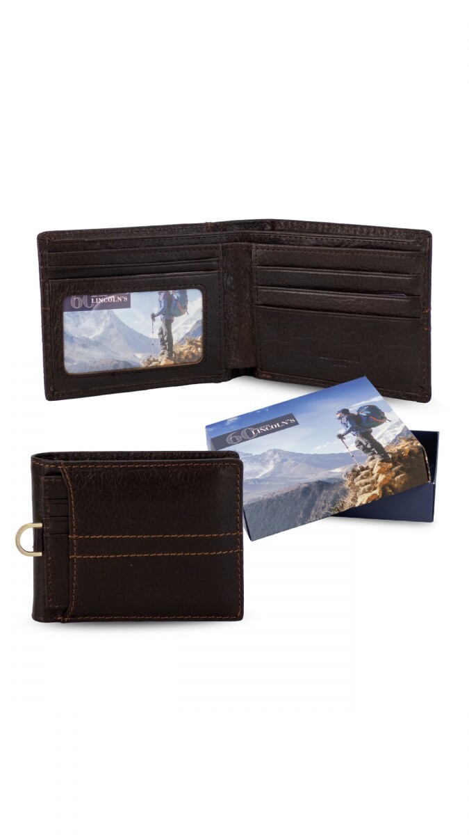 BILLETERA CUERO AQUILES - CAFE 